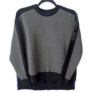 Unbridled High Low Long Sleeve Crewneck Sweatshirt Stitching Details Size Large